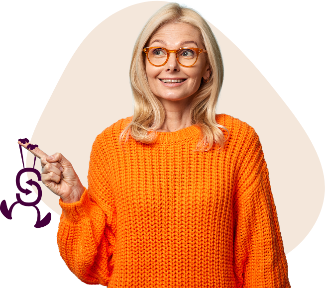 Afbeelding van blonde vrouwelijke huisarts met orange trui aan